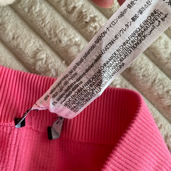 Pink Ribbed Biker Shorts - Picture 3 of 3